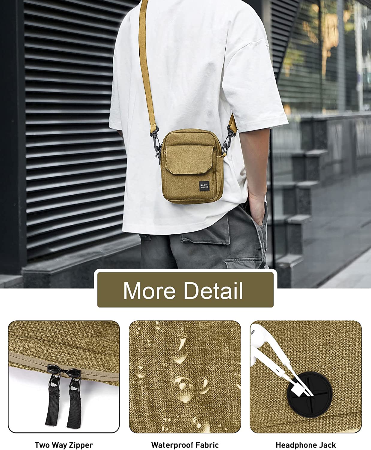 Small Crossbody Bag Side Shoulder Bag For Men， Women Mini Messenger Bag - Image 3